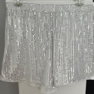 NWT Silver Sequin Shorts
